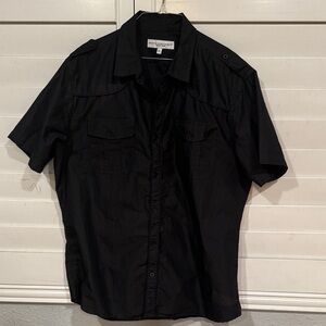 Perry Ellis Men's Short Sleeve Black Shirt